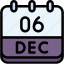 calendar, december, six, date, monthly, time, and, month, schedule 