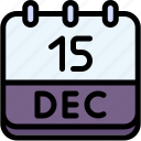 calendar, december, fifteen, date, monthly, time, and, month, schedule