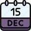 calendar, december, fifteen, date, monthly, time, and, month, schedule 