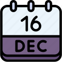 calendar, december, sixteen, date, monthly, time, and, month, schedule