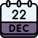 calendar, december, twenty, two, date, monthly, time, month, schedule
