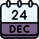 calendar, december, twenty, four, date, monthly, time, month, schedule