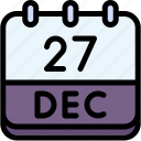 calendar, december, twenty, seven, date, monthly, time, month, schedule