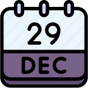 calendar, december, twenty, nine, date, monthly, time, and, month, schedule