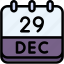 calendar, december, twenty, nine, date, monthly, time, and, month, schedule 
