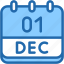 calendar, december, one, 1, date, monthly, time, month, schedule 
