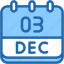 calendar, december, three, 3, date, monthly, time, month, schedule 