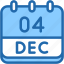 calendar, december, four, date, monthly, time, and, month, schedule 