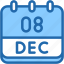 calendar, december, eight, date, monthly, time, and, month, schedule 
