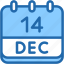calendar, december, fourteen, date, monthly, time, and, month, schedule 