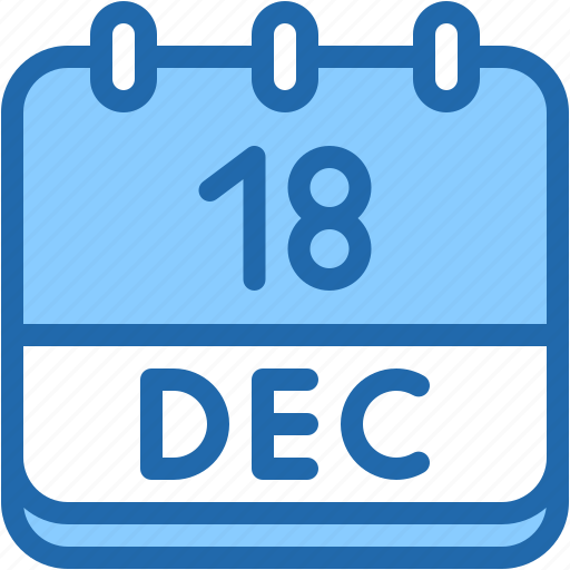 Calendar, december, eighteen, date, monthly, time, month icon - Download on Iconfinder
