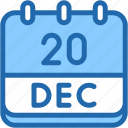 calendar, december, twenty, date, monthly, time, and, month, schedule