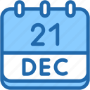calendar, december, twenty, one, date, monthly, time, month, schedule