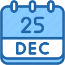 calendar, december, twenty, five, date, monthly, time, month, schedule