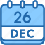 calendar, december, twenty, six, date, monthly, time, and, month, schedule 