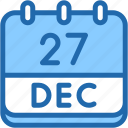 calendar, december, twenty, seven, date, monthly, time, and, month, schedule