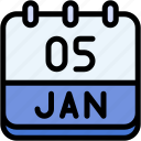 calendar, january, five, date, monthly, time, and, month, schedule