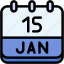 calendar, january, fifteen, date, monthly, time, and, month, schedule 