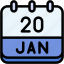 calendar, january, twenty, date, monthly, time, and, month, schedule 