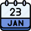 calendar, january, twenty, three, date, monthly, time, month, schedule 