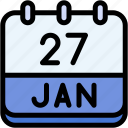calendar, january, twenty, seven, date, monthly, time, and, month, schedule