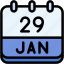 calendar, january, twenty, nine, date, monthly, time, and, month, schedule 
