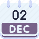 calendar, december, two, 2, date, monthly, time, month, schedule