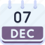 calendar, december, seven, date, monthly, time, and, month, schedule 