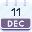 calendar, december, eleven, date, monthly, time, and, month, schedule 