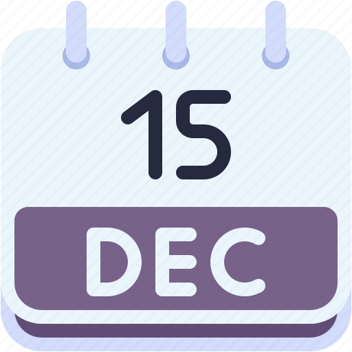 Calendar, december, fifteen, date, monthly, time, and icon - Download on Iconfinder