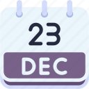 calendar, december, twenty, three, date, monthly, time, and, month, schedule