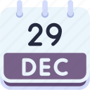 calendar, december, twenty, nine, date, monthly, time, month, schedule