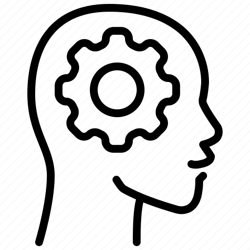 Human, thinking, gear, brain, head, cog, wheel icon - Download on Iconfinder