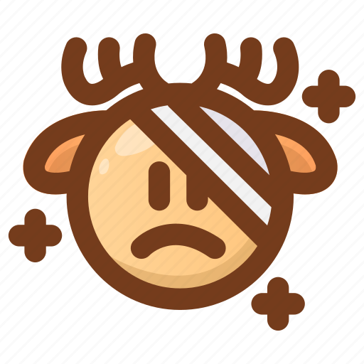 Deer, emoji, emoticon, hurt, injuried, winter, wounded icon - Download on Iconfinder