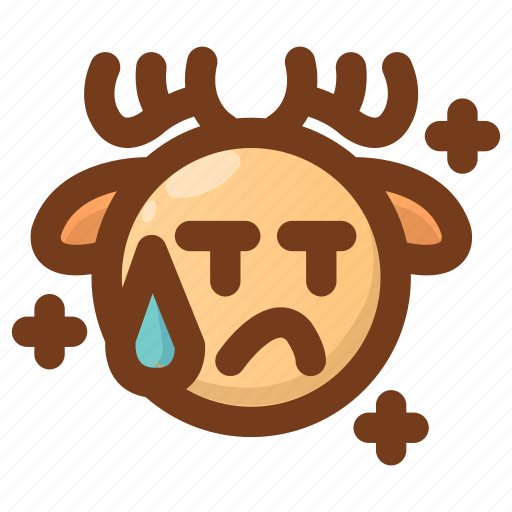 Annoyed, deer, emoji, emoticon, tired, upset, winter icon - Download on Iconfinder