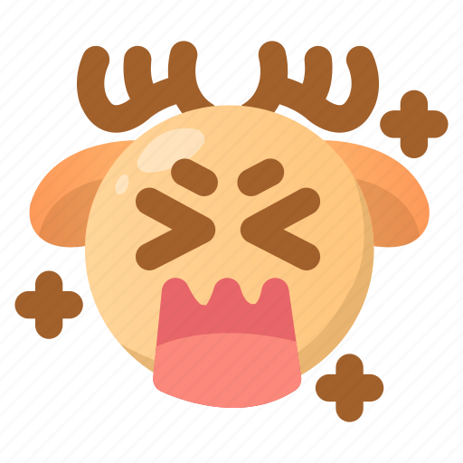 Awkward, deer, embarrased, emoji, emoticon, upset, winter icon - Download on Iconfinder