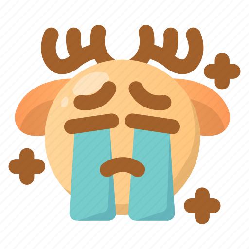 Cry, deer, emoji, emoticon, sad, tears, winter icon - Download on Iconfinder