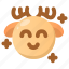 deer, emoji, emoticon, happy, happyness, smile, winter 