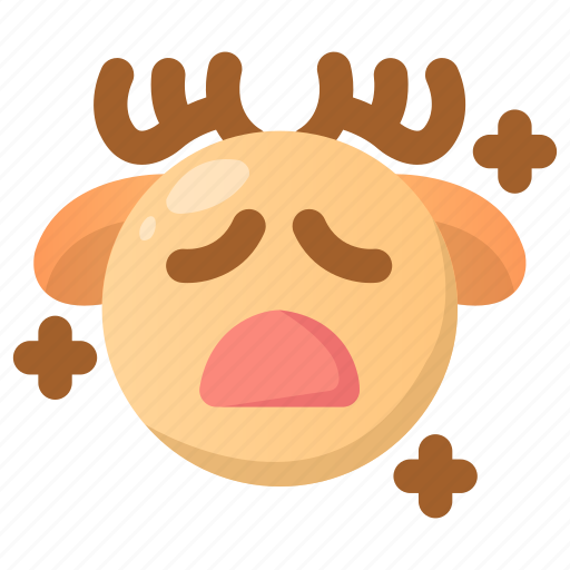 Deer, emoji, emoticon, sad, shocked, upset, winter icon - Download on Iconfinder