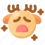 deer, emoji, emoticon, sad, shocked, upset, winter 