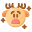 deer, emoji, emoticon, sad, shocked, upset, winter 