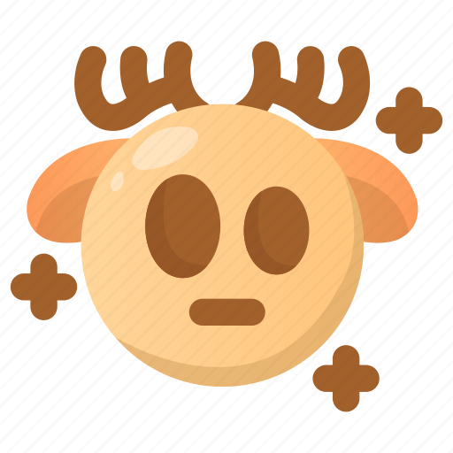 Deer, emoji, emoticon, shock, shocked, stress, winter icon - Download on Iconfinder