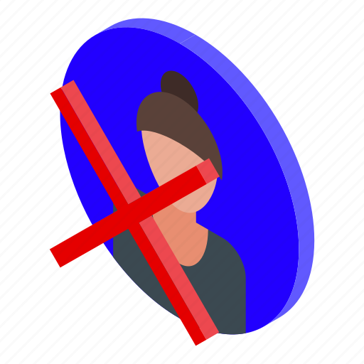 Delete, user, woman, isometric icon - Download on Iconfinder