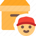 box, courier, delivery, face