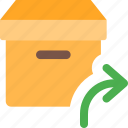box, forward, delivery, arrow