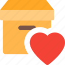 box, heart, delivery, love