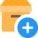 box, plus, delivery, add