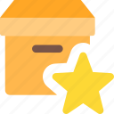 archive, box, star, delivery