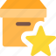 archive, box, star, delivery 