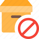 box, stop, delivery, banned
